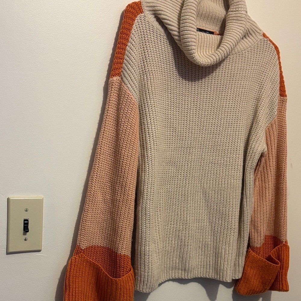 Cabincore Colorblock Turtleneck Sweater | Soft Girl | Scandi | Minimalist - Picture 5 of 7
